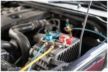 Auto A/C Repair In Rancho Santa Margarita, CA At Bobby Grich Auto Repair. Auto A/C repair service being performed in an Auto Shop