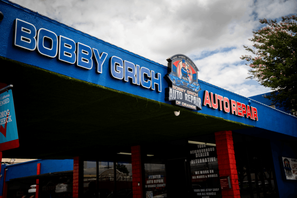 Auto repair in Orange, CA, at Bobby Grich Auto Repair of Orange. Image highlights a trusted auto repair shop in Orange, CA, known for professional automotive maintenance, diagnostics, repairs, and dealership-alternative service for local drivers.